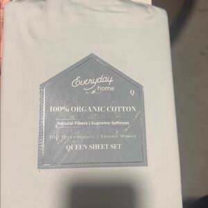 Queen Sheet Set 100% Organic Cotton Aqua Color